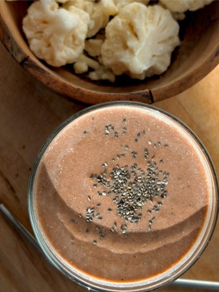 SMOOTHIE CHOUX FLEUR, CHOCOLAT, TAHINI - Proteine & riche en fibres img 3939