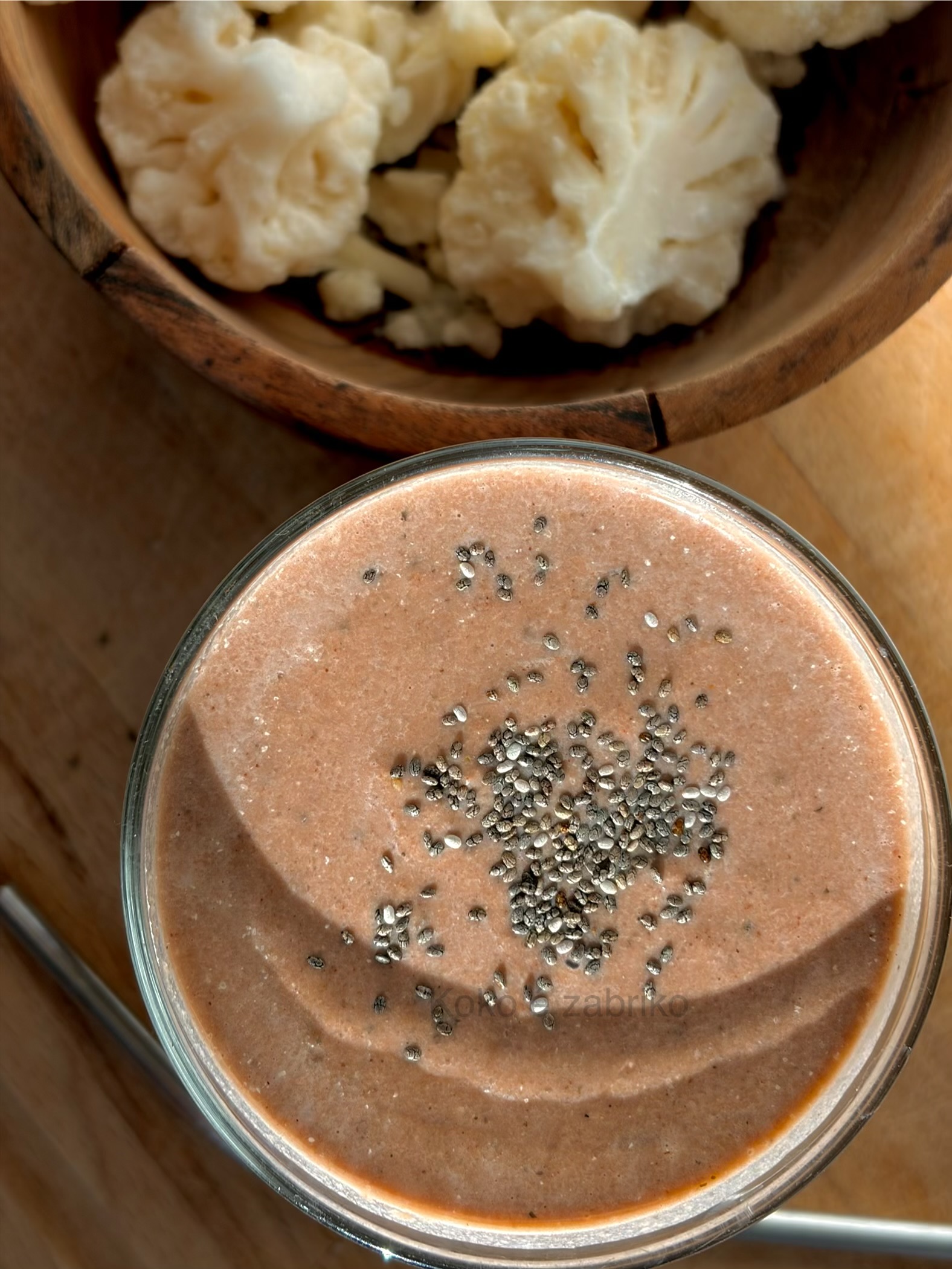 SMOOTHIE CHOUX FLEUR, CHOCOLAT, TAHINI - Proteine & riche en fibres img 3939